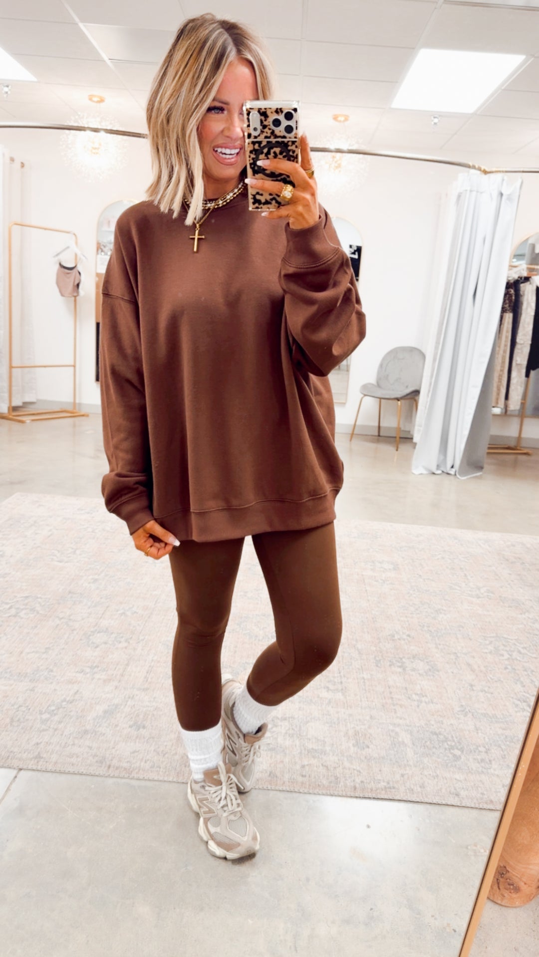 The Classic Crew Pullover-Brown