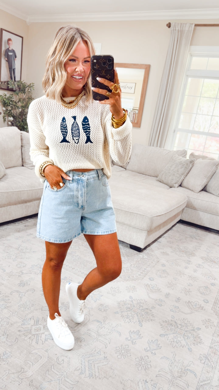 Fish Trio Mesh Sweater