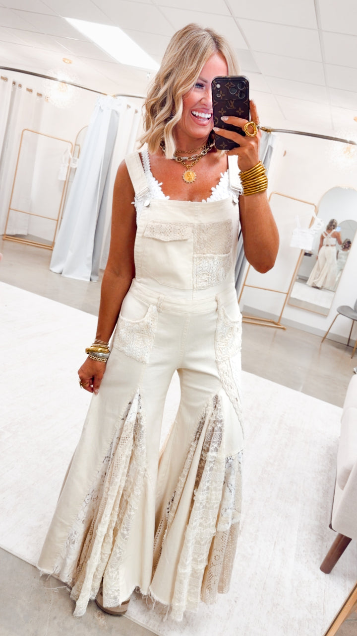 Lace & Ivy Wide Leg Overalls