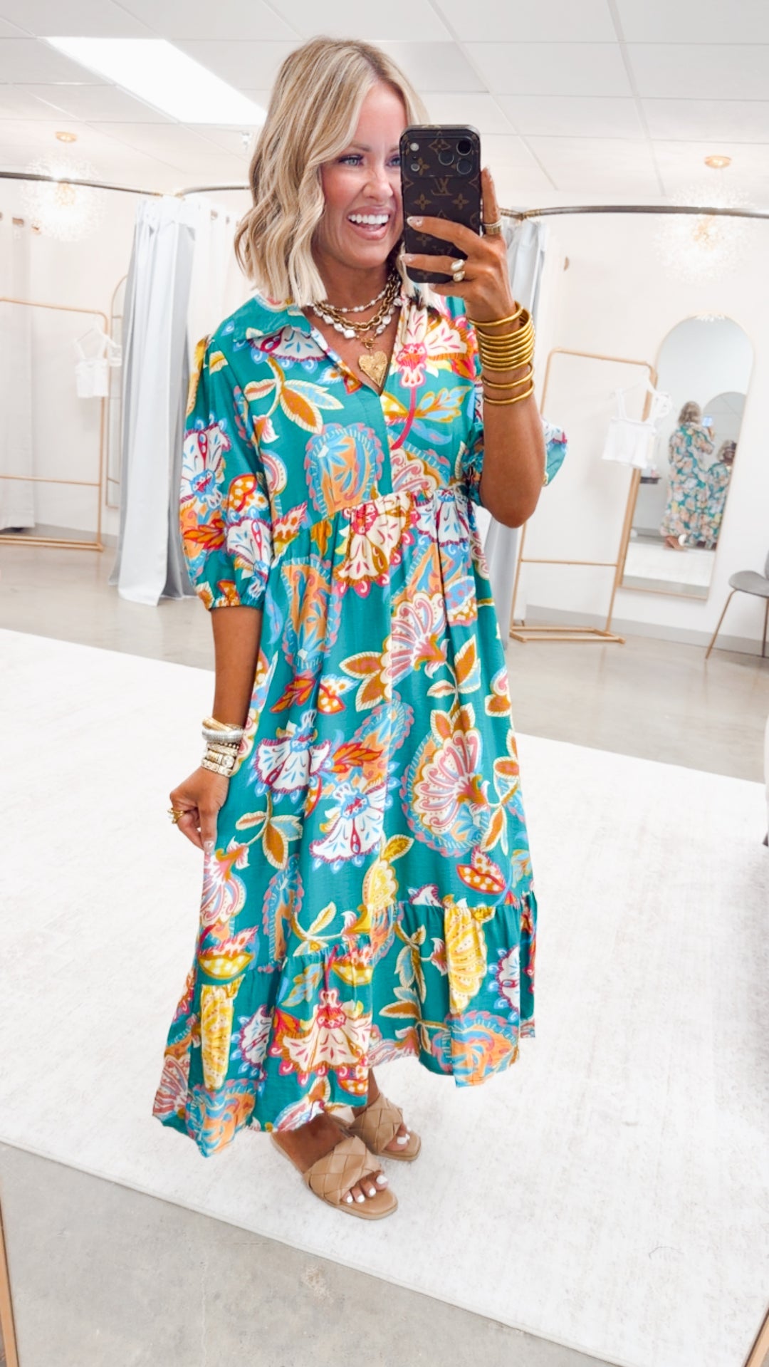 The Vespera Paisley Midi Dress