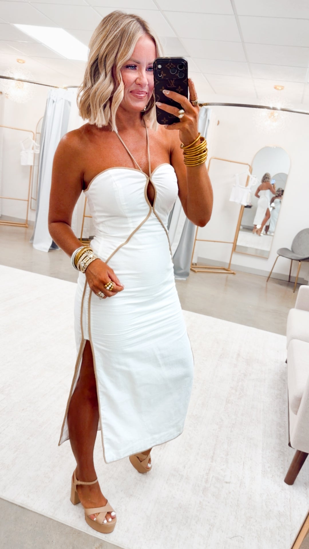 The Tahiti Tide Midi Dress-Off White