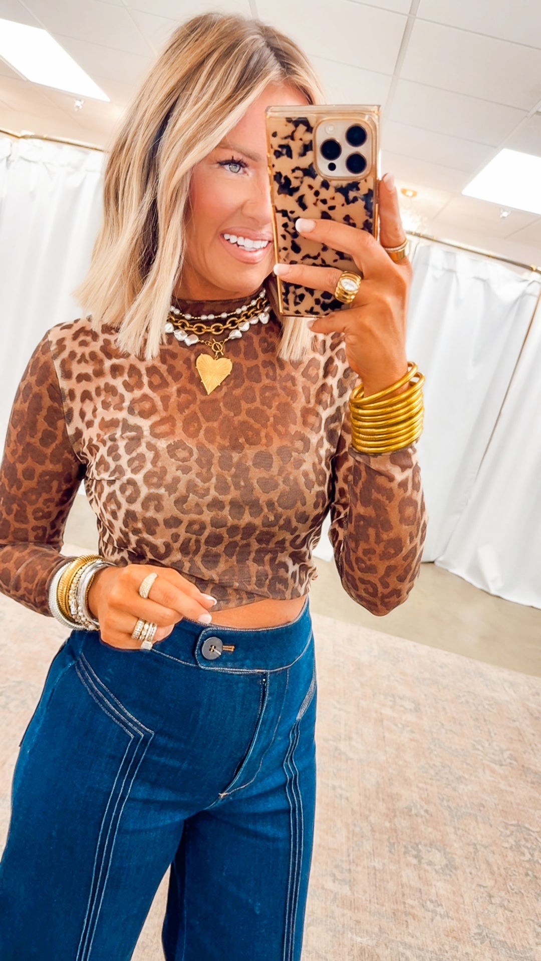 Chic Leopard Mesh Top