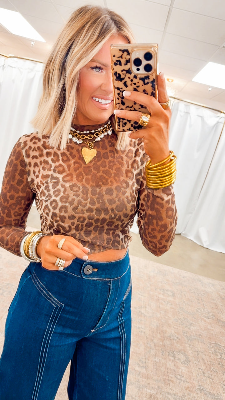 Chic Leopard Mesh Top