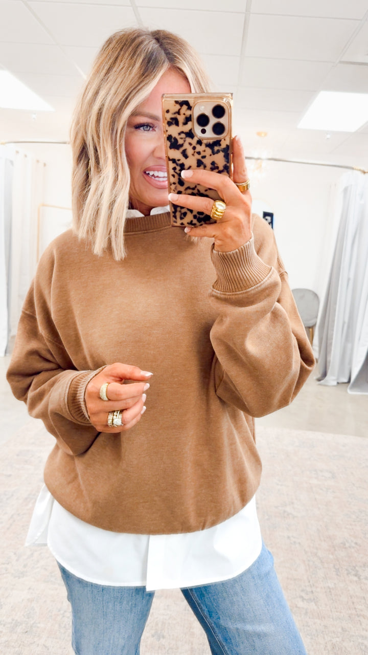 Deep Camel Rustic Ease Sweatshirt