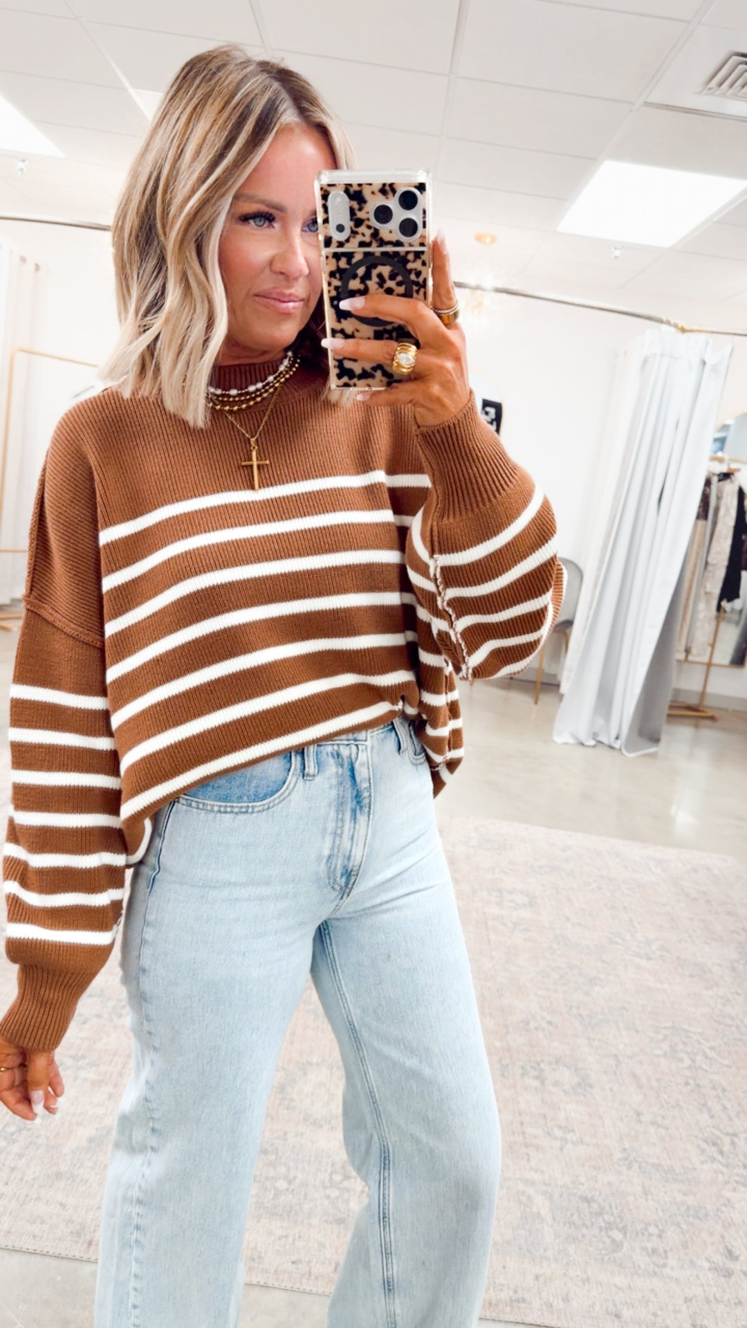 The Camel Stripe Pullover