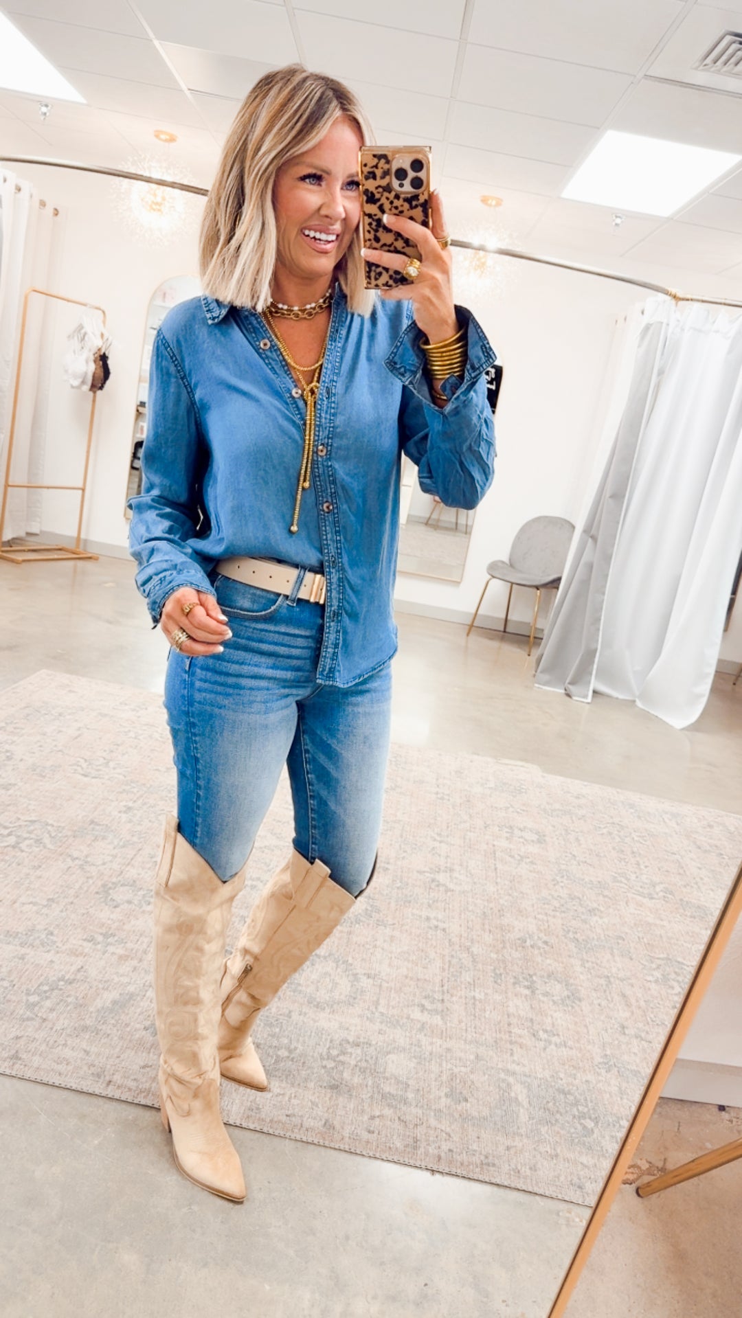 Chic Chambray Top
