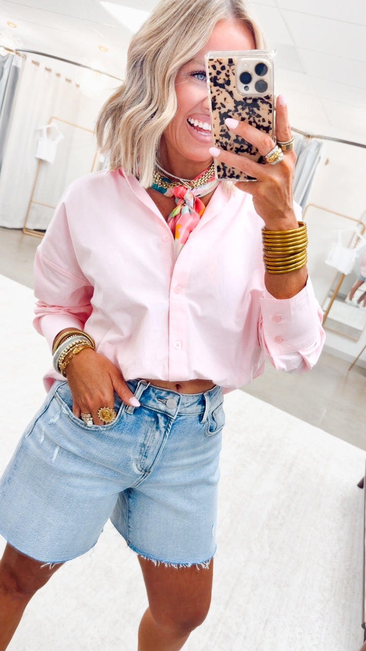 The Lucy Poplin Shirt-Pink