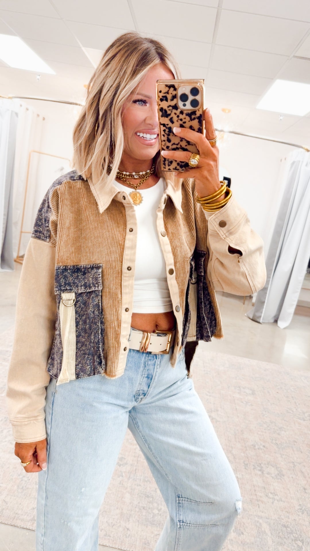 Corduroy Colorblock Top