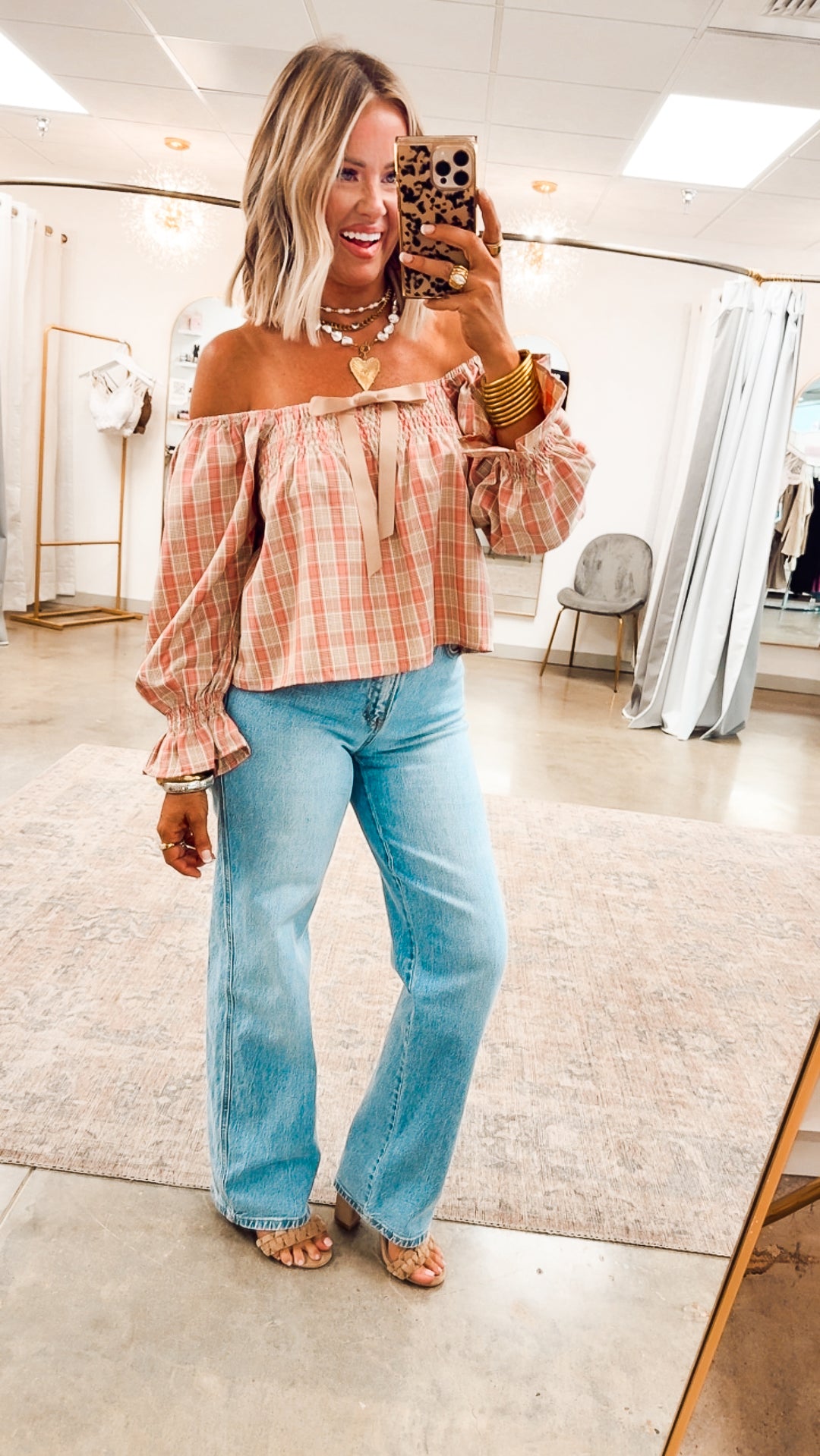 Sweetheart Plaid Top