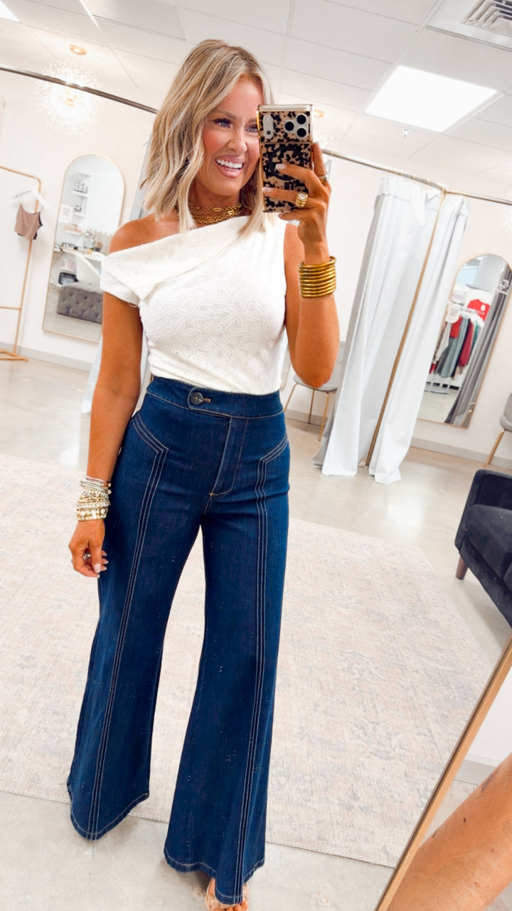 Estelle Scarf Neck Lace Top