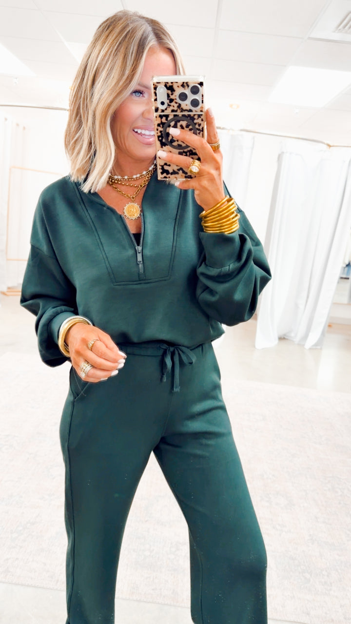 Smooth Form Half Zip Jacket-Regency Green