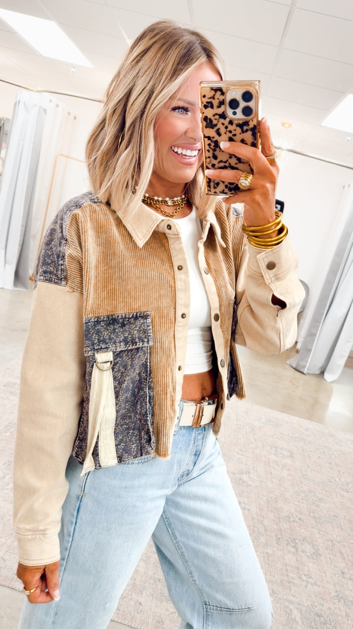 Corduroy Colorblock Top