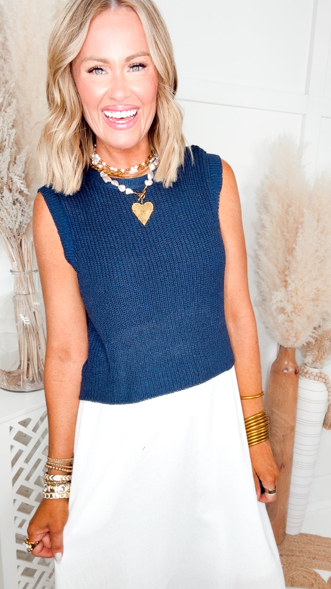 The Laurel Contrast Midi Dress-Navy