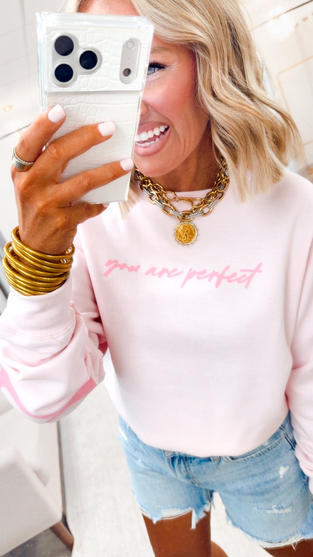 Worthy Light Pink Sweatshirt