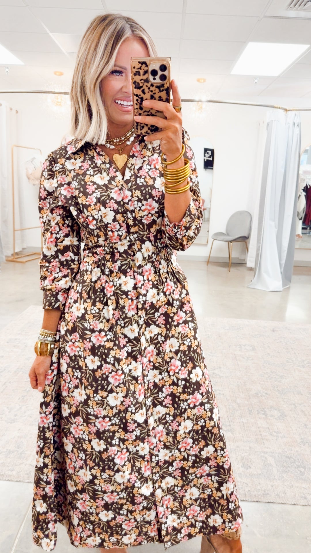 Fall Petal Midi Dress
