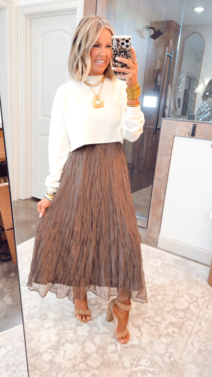 Millie Midi Skirt-Chocolate