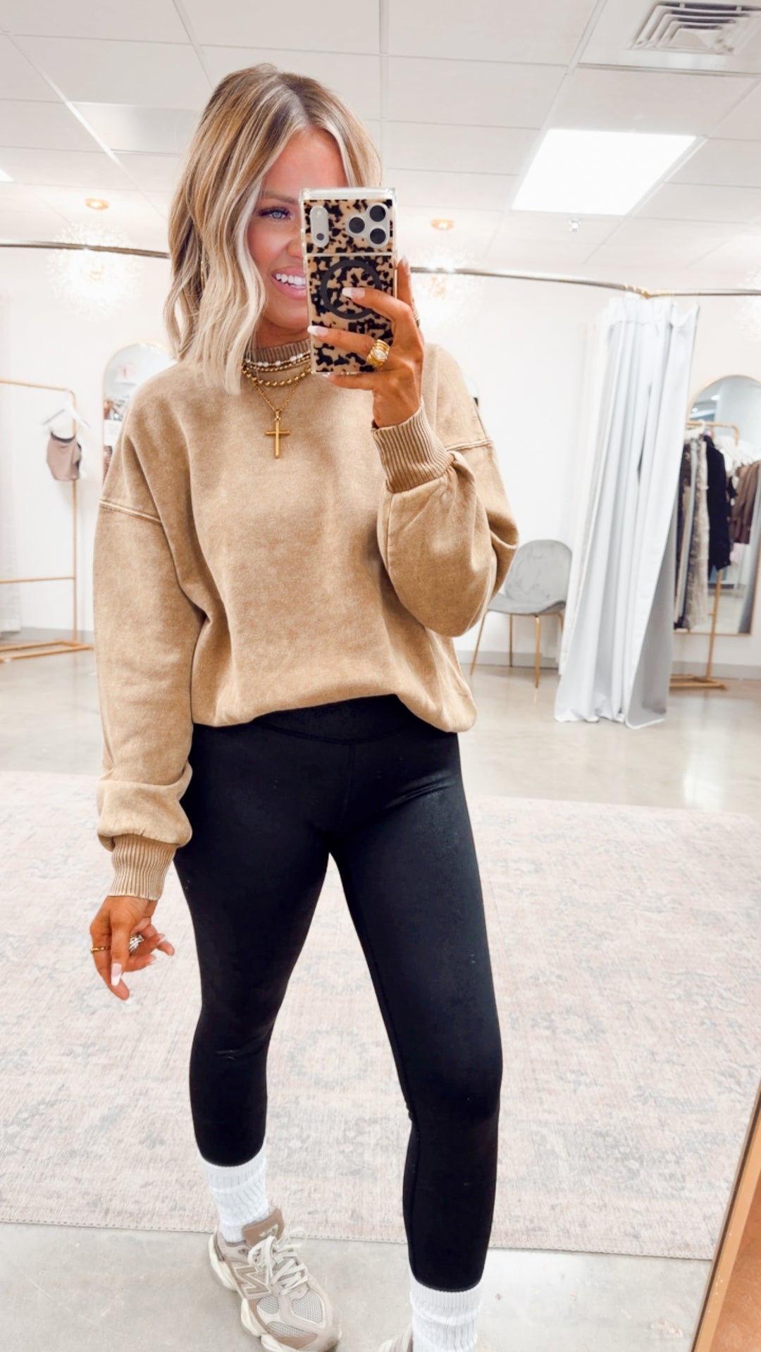 Camel Acid Washed Pullover