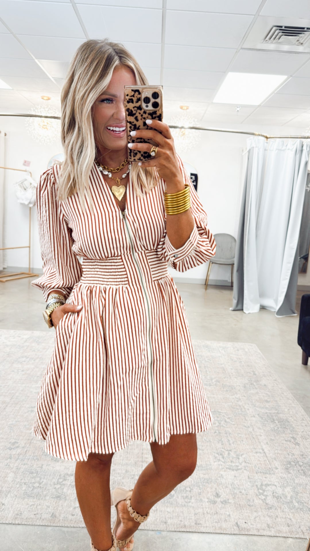 Lena Mini Dress-Rust
