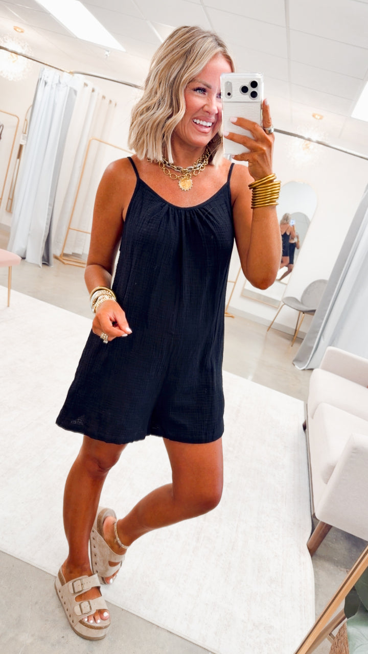 The Easy Days Romper-Black