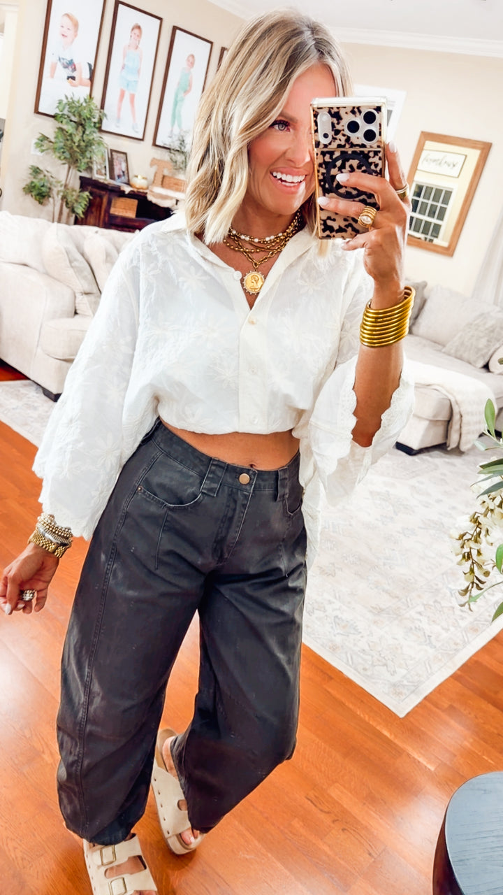 Jade Wide Leg Pintuck Pants
