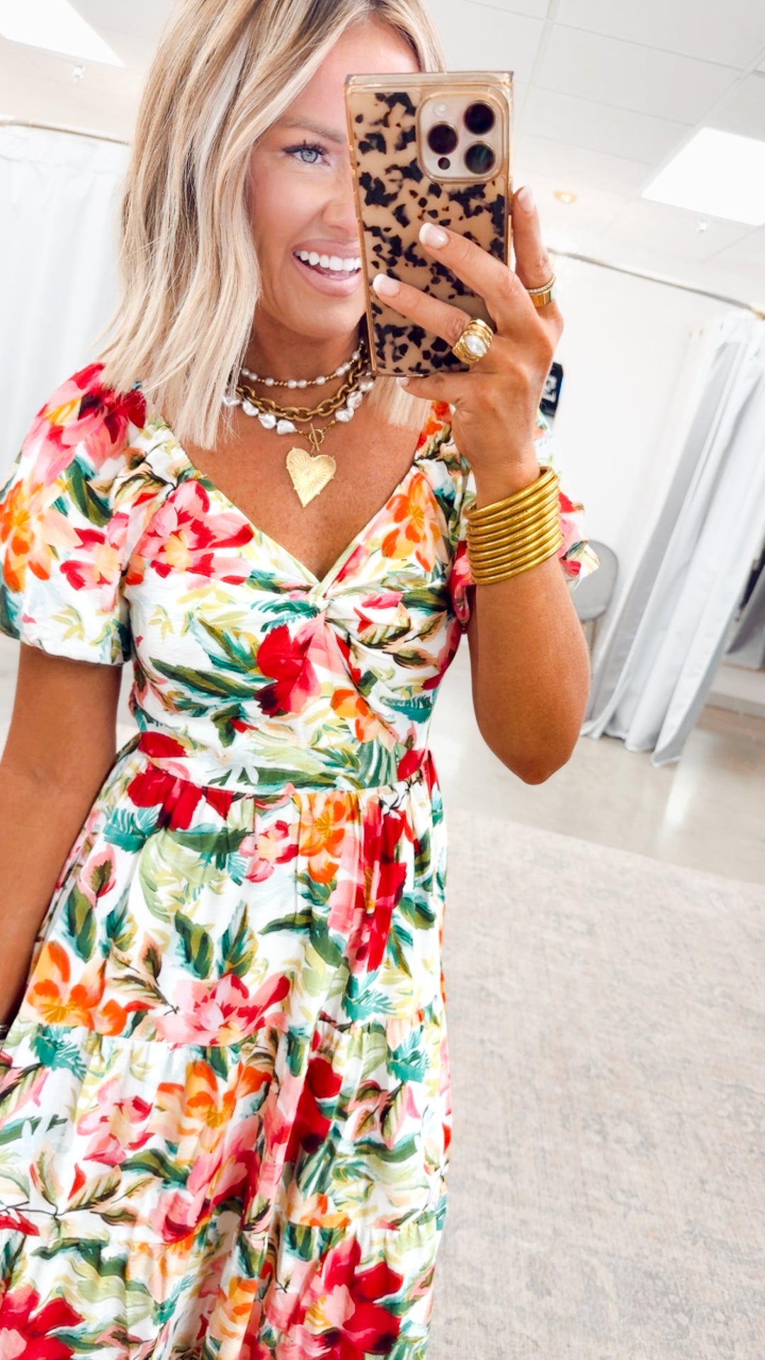 Full Bloom Floral Print Maxi Dress
