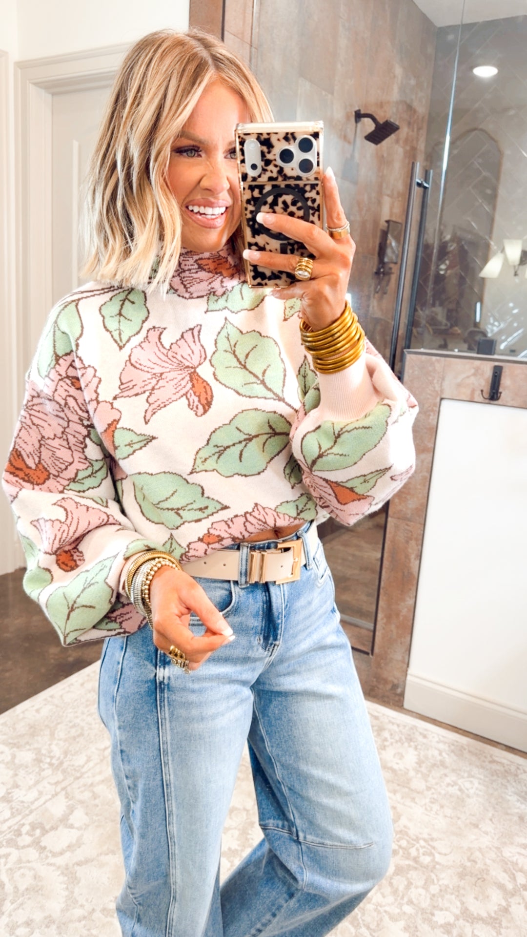 Harper Floral Mock Neck