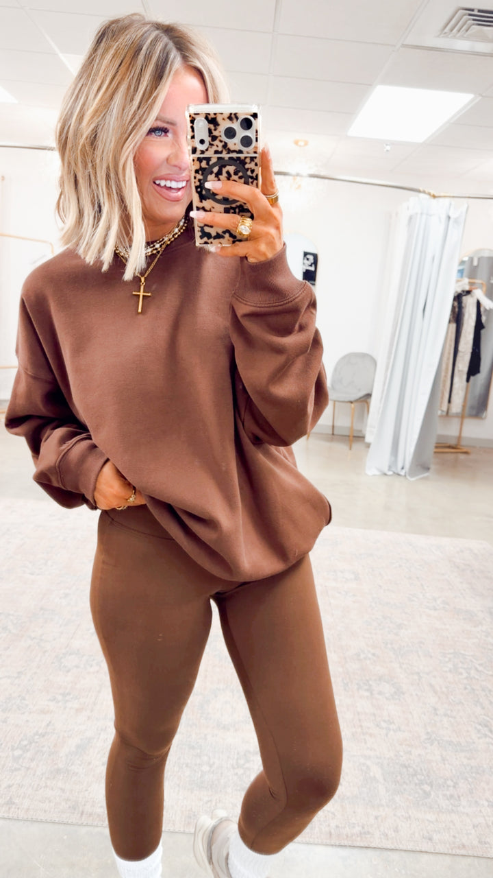 The Classic Crew Pullover-Brown