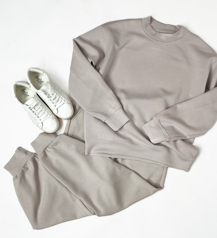 Posh Jogger Set-Mocha Cream