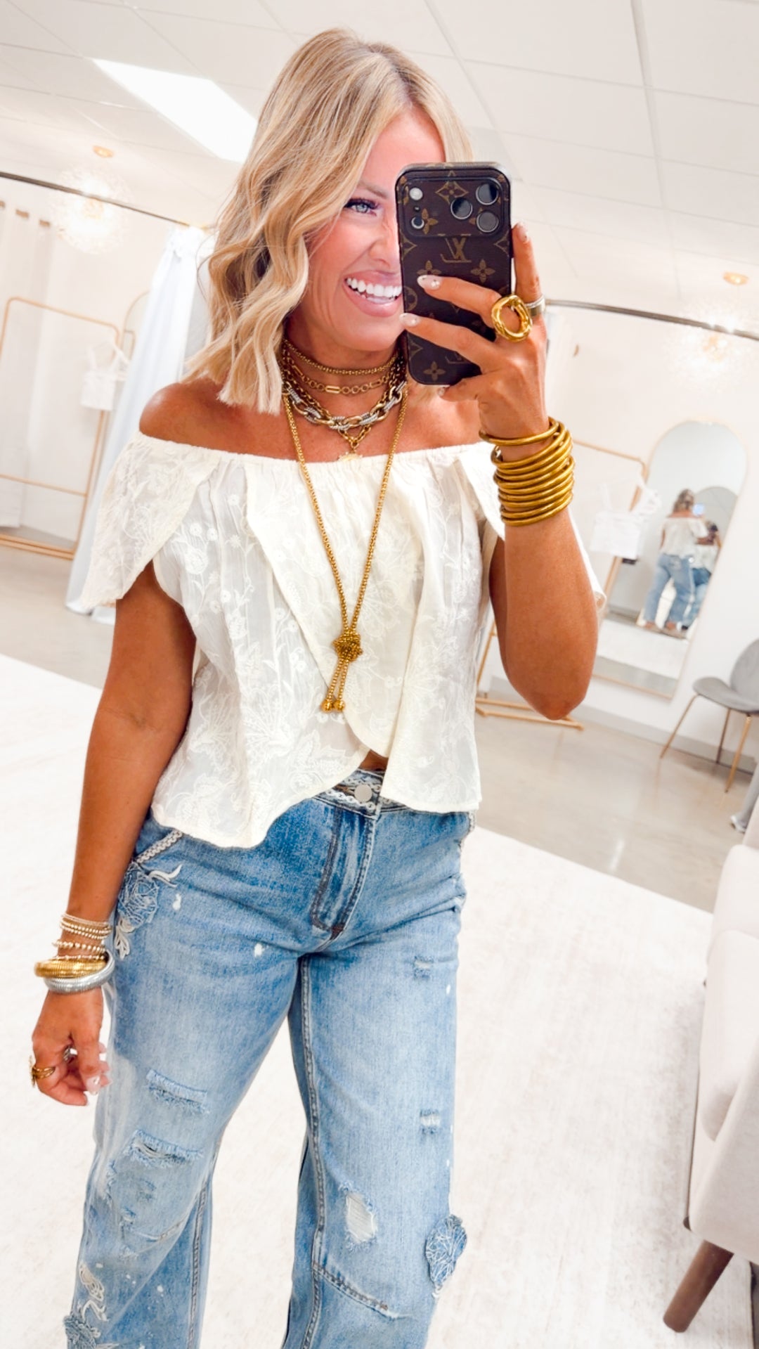 The Sable Embroidered Top-Natural