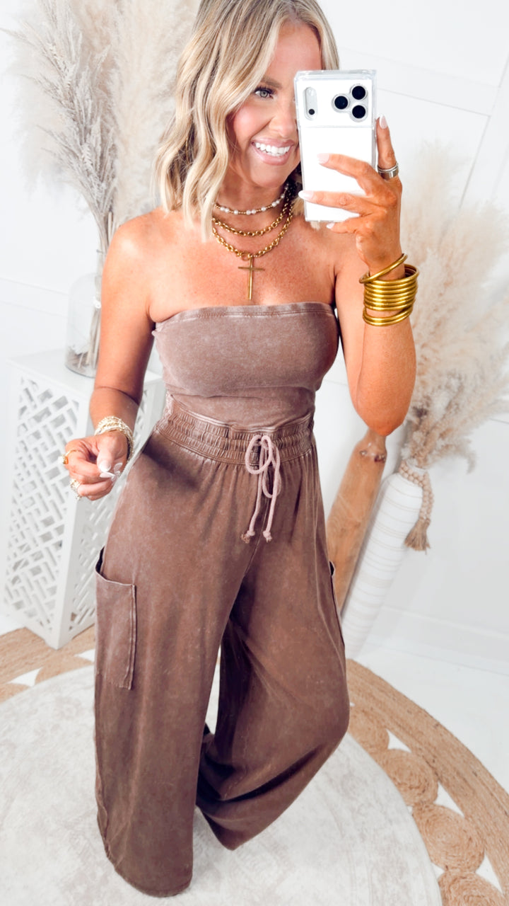 Coastal Ease Jumpsuit-Chocolate