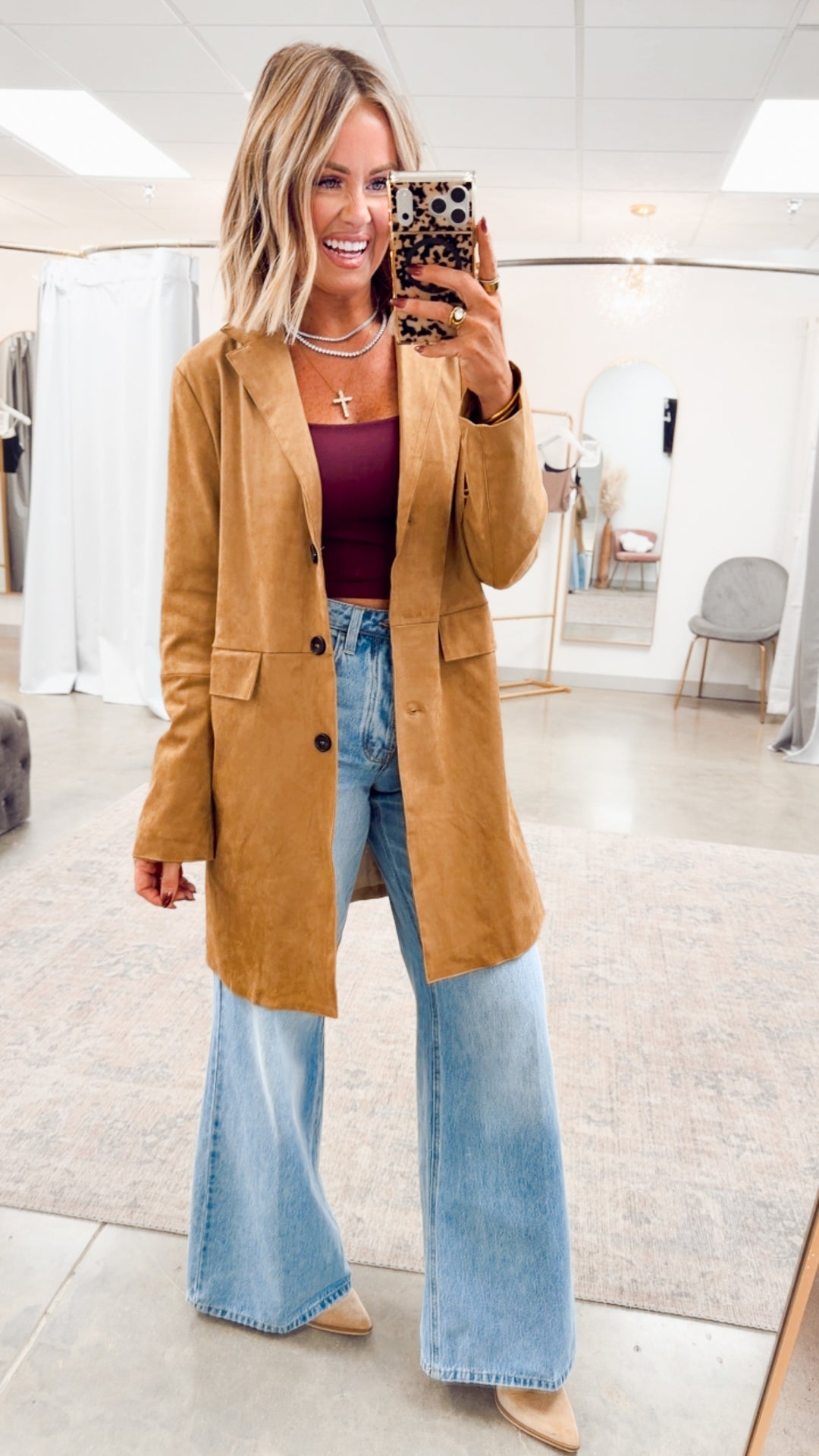 Demi Collared Jacket-Tan