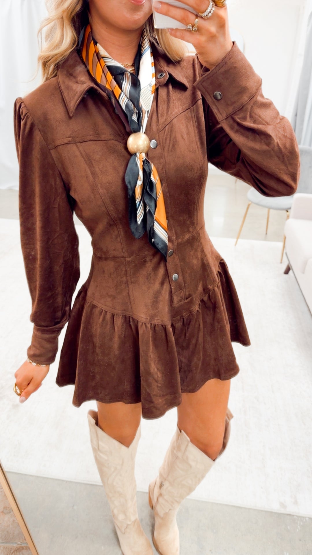 Suede in Style Romper-Brown
