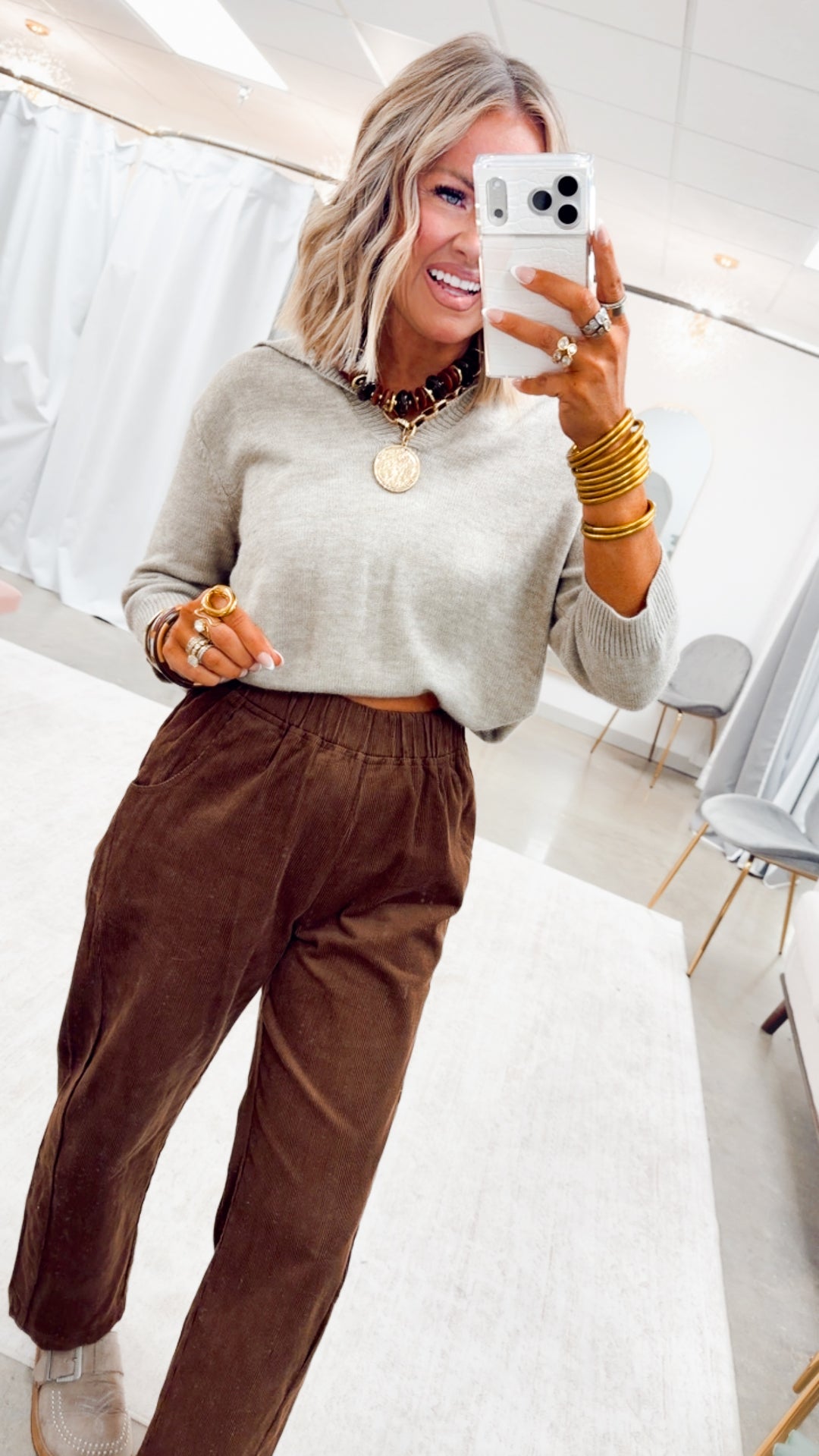 The Corduroy Barrel Pants-Chocolate
