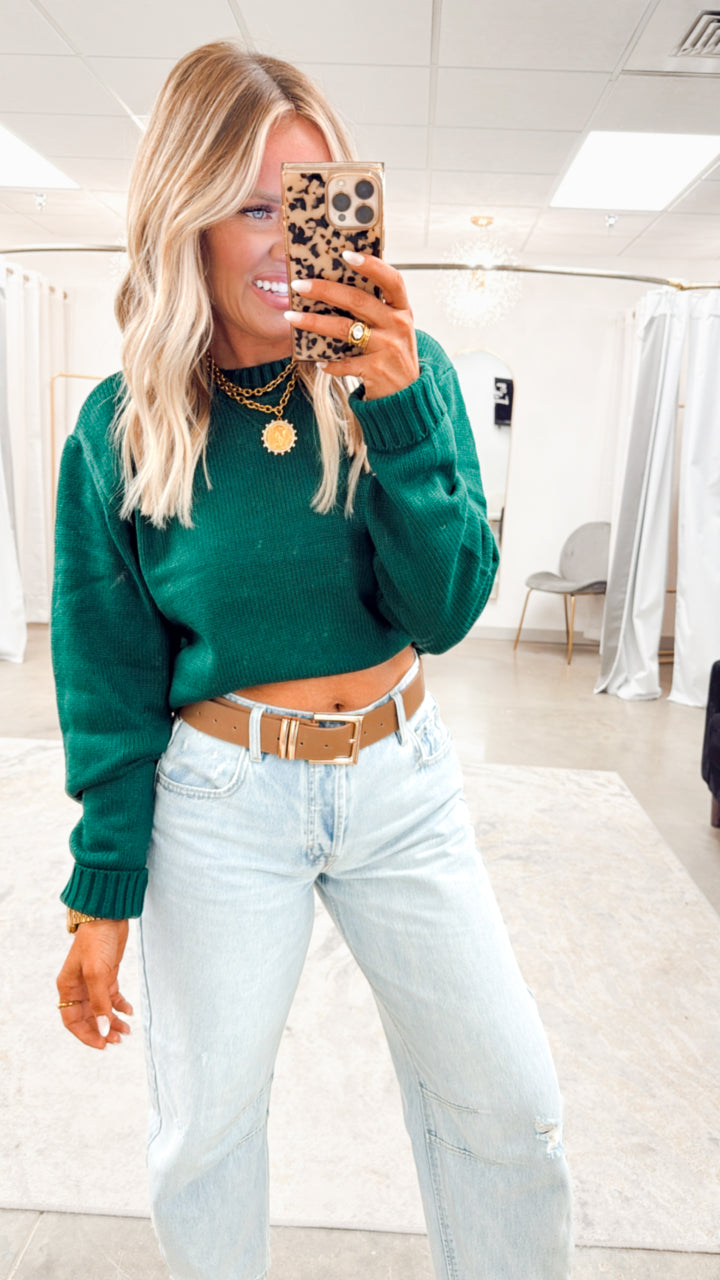 Olivia Knit Sweater- Dark Green