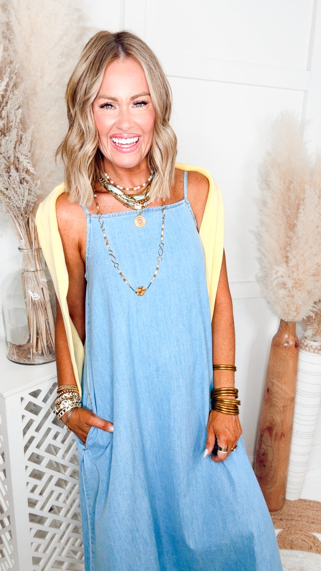 Classic Chambray Midi Dress