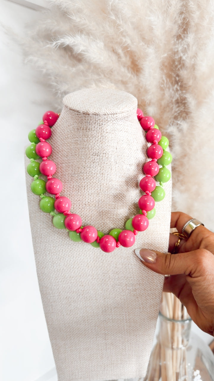 The Bubblegum Beads Necklace-Green