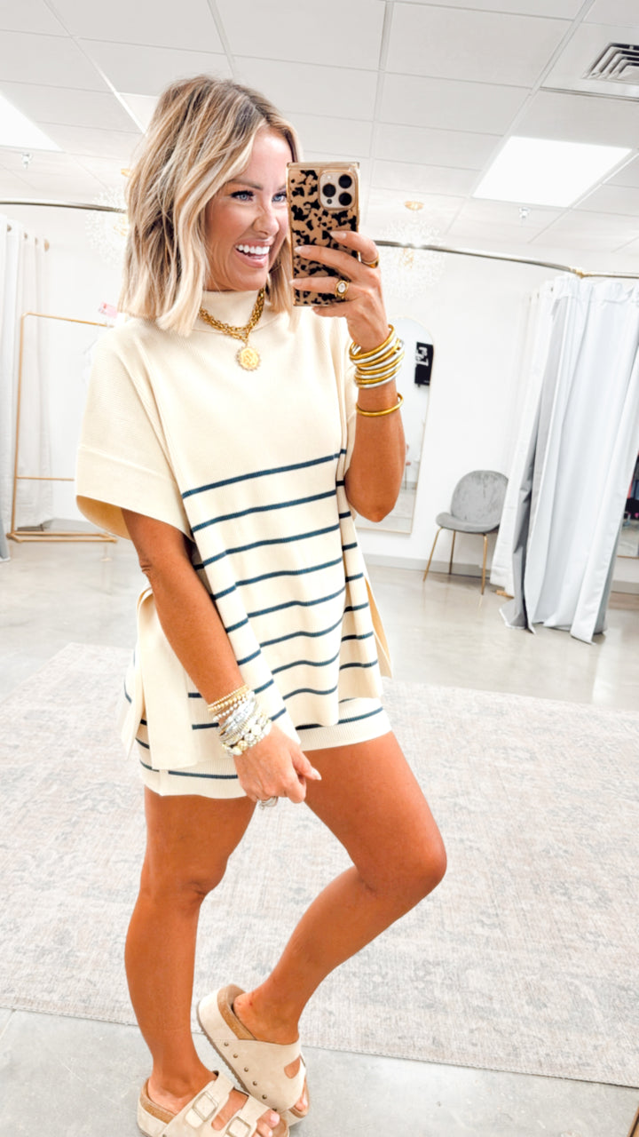 Blakely Mock Neck Sweater Top & Shorts Set