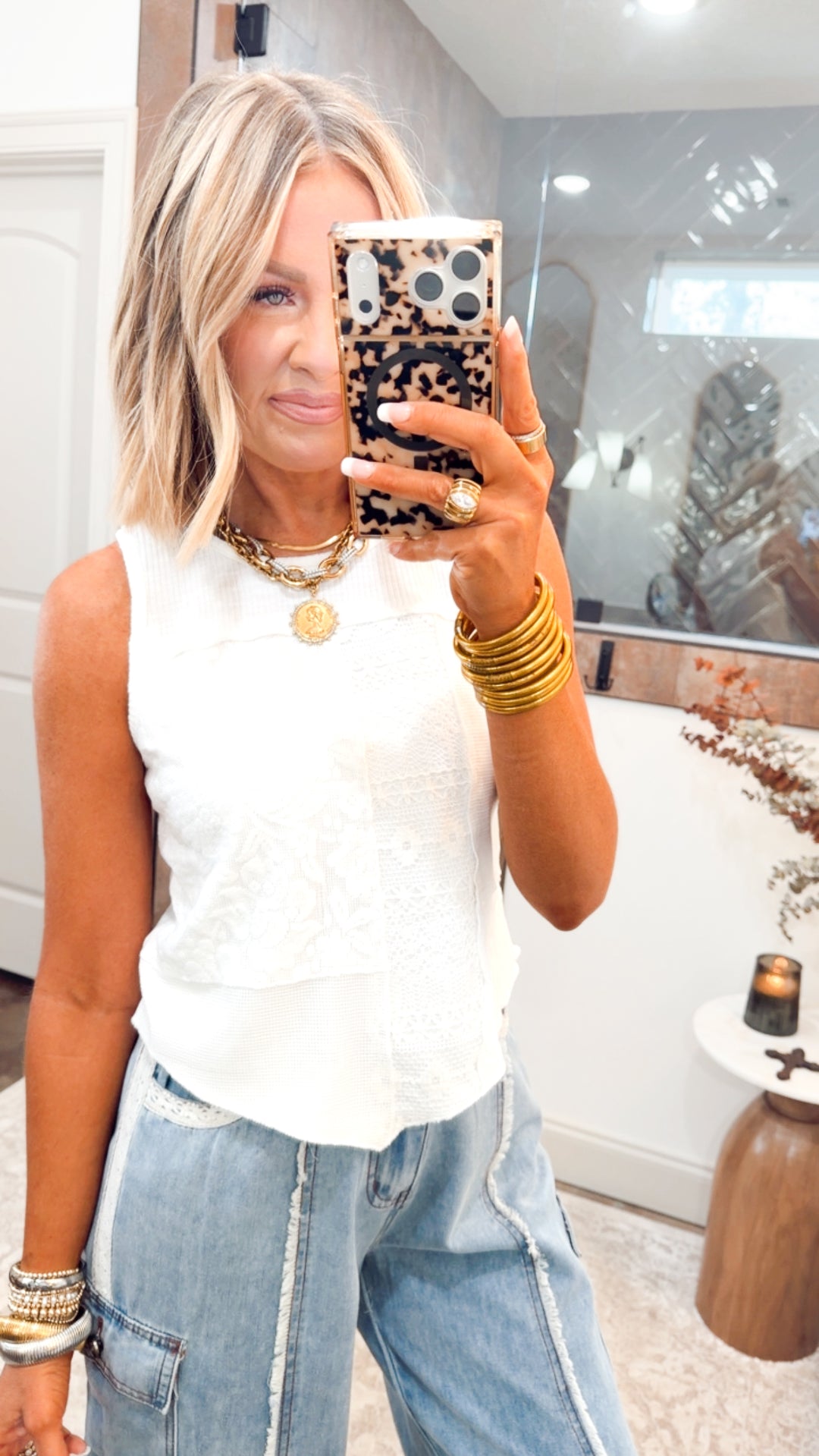 Lola Panel Tank-Off White