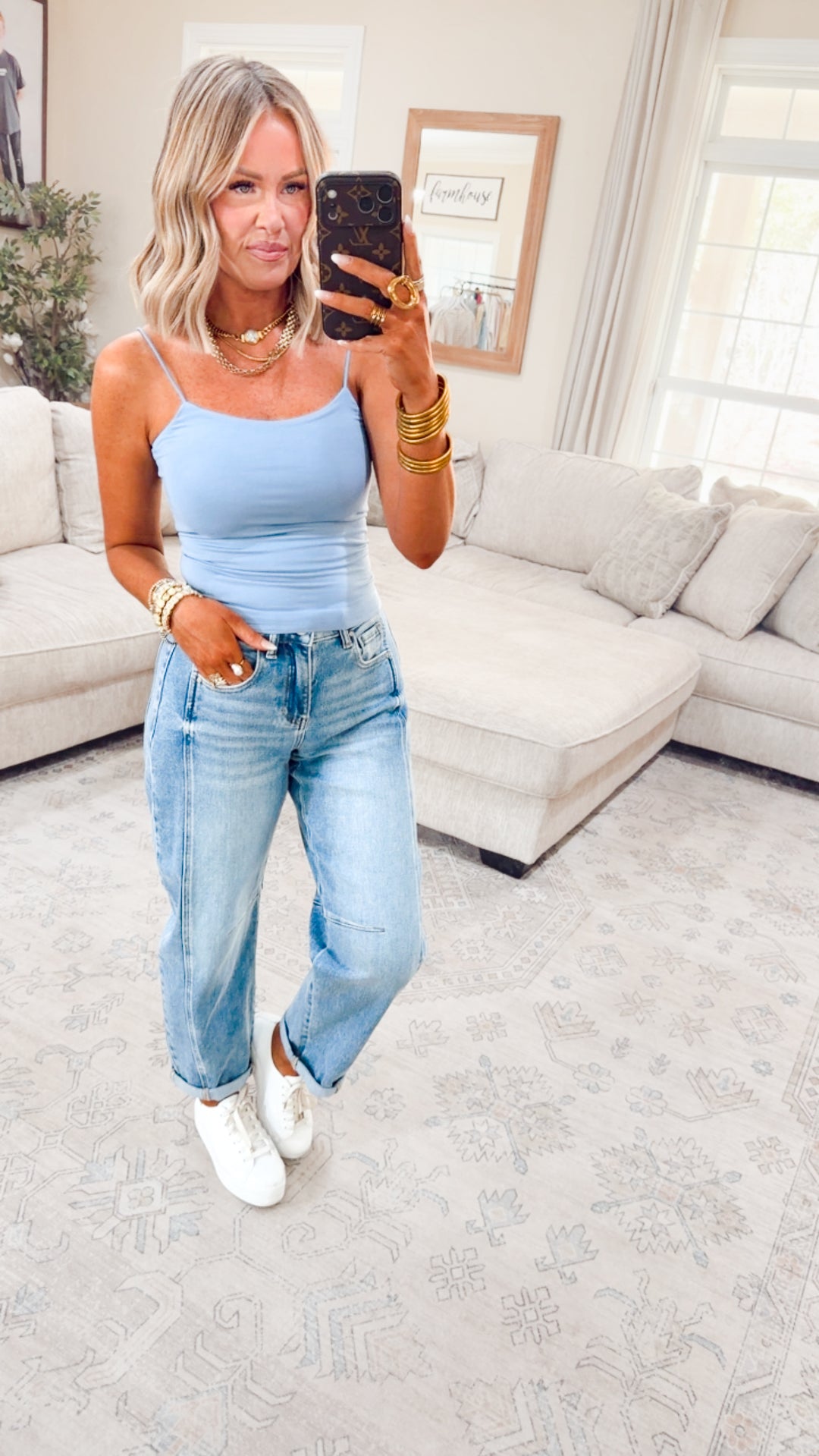 Basic Solid Cami-Denim Blue