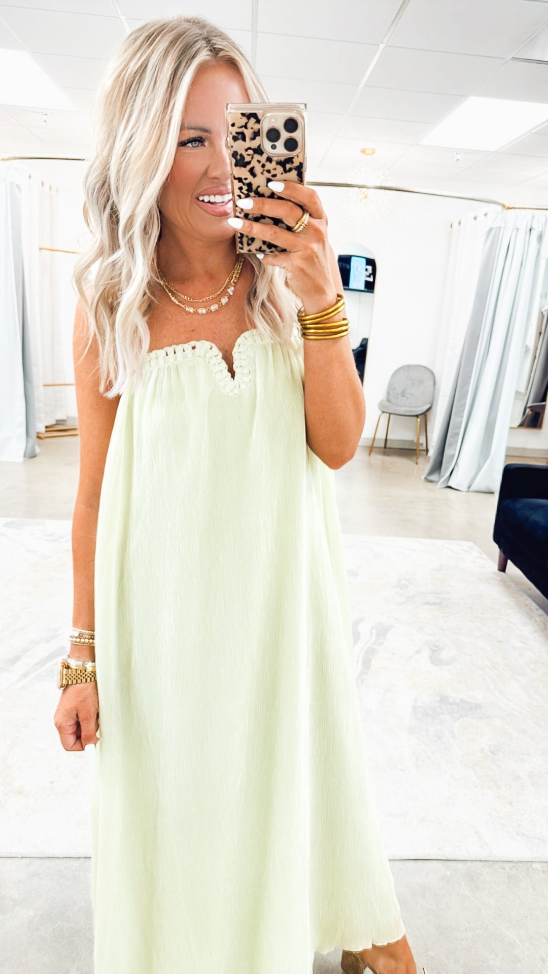 Summer Breeze Midi Dress-Pistachio