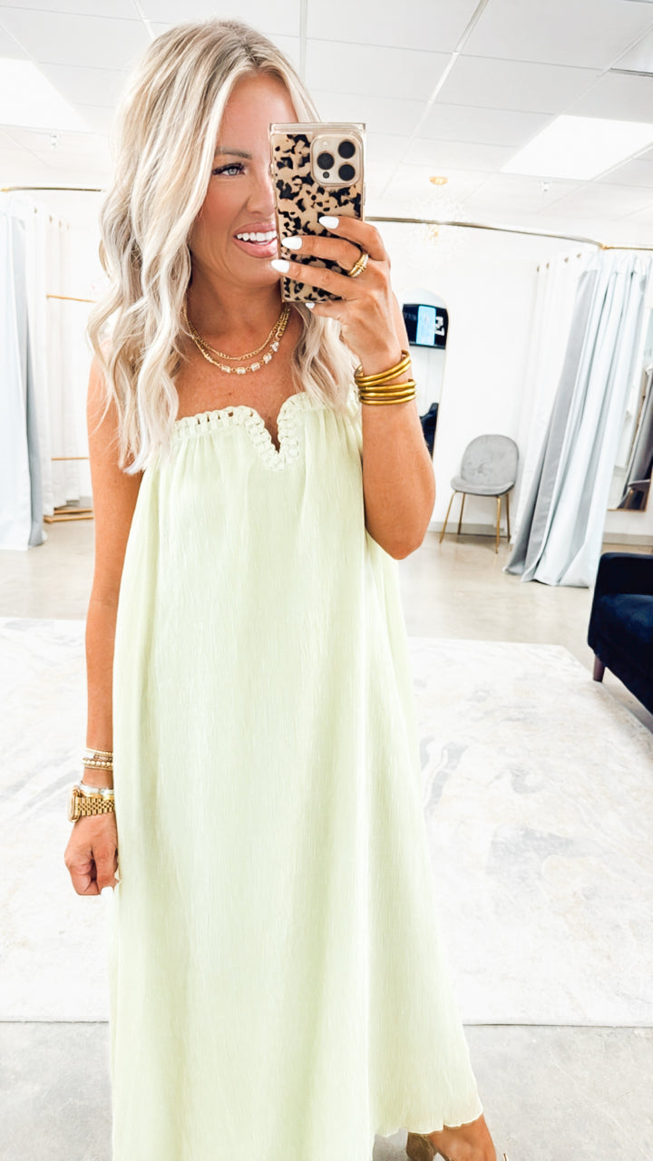 Summer Breeze Midi Dress-Pistachio