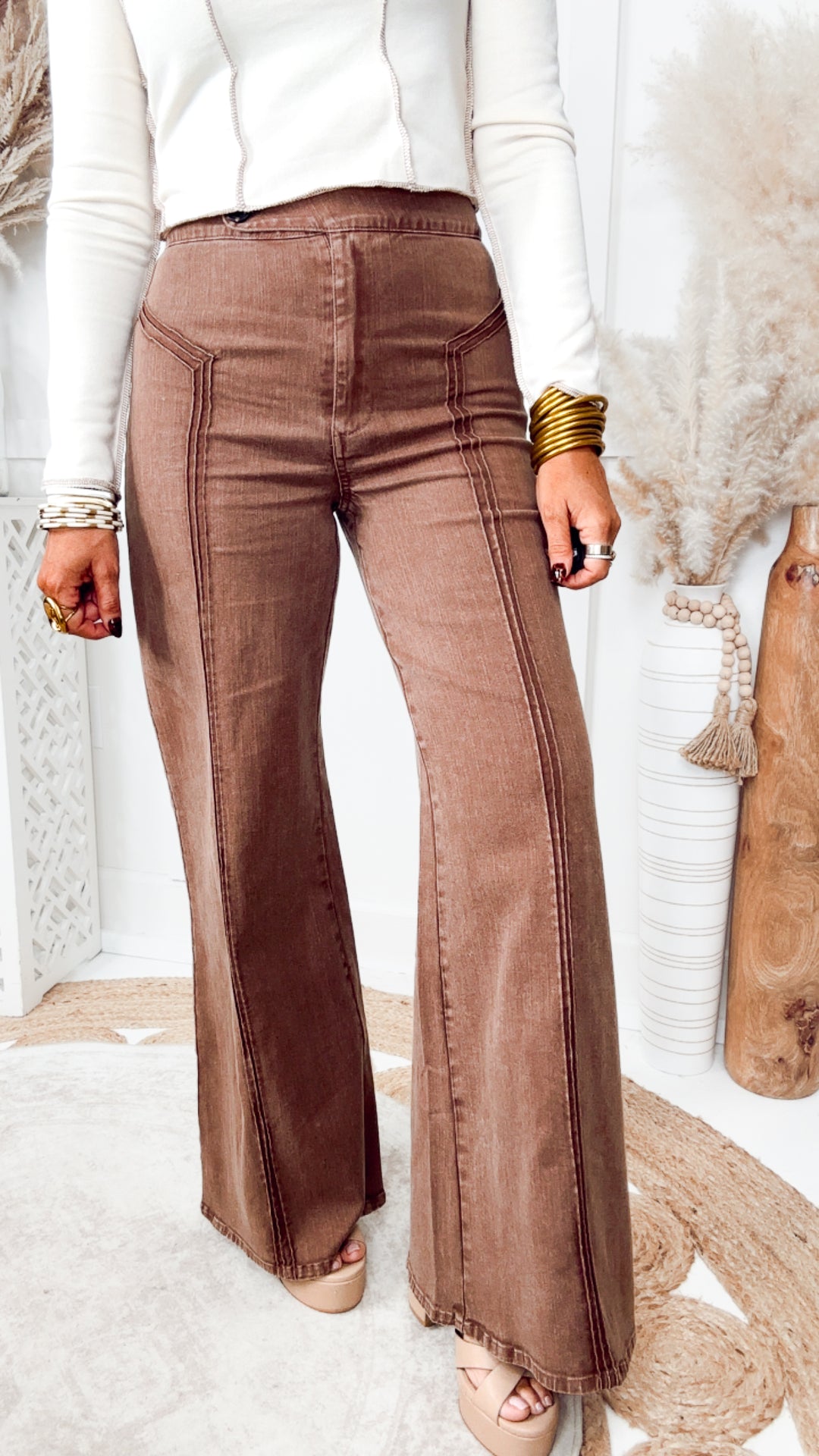 Vera Mock Neck Crop Top-Beige