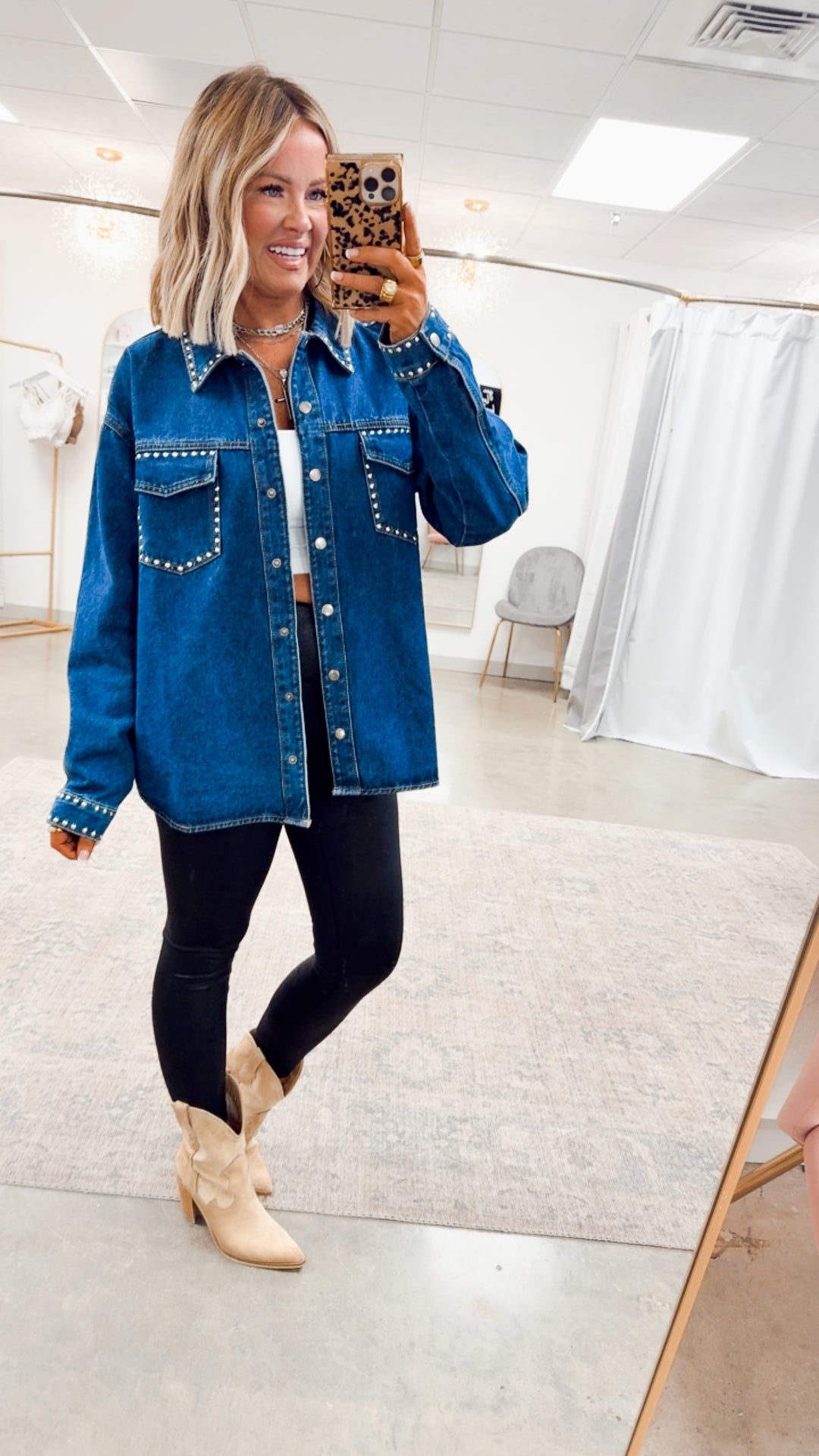 Savannah Studded Denim Jacket