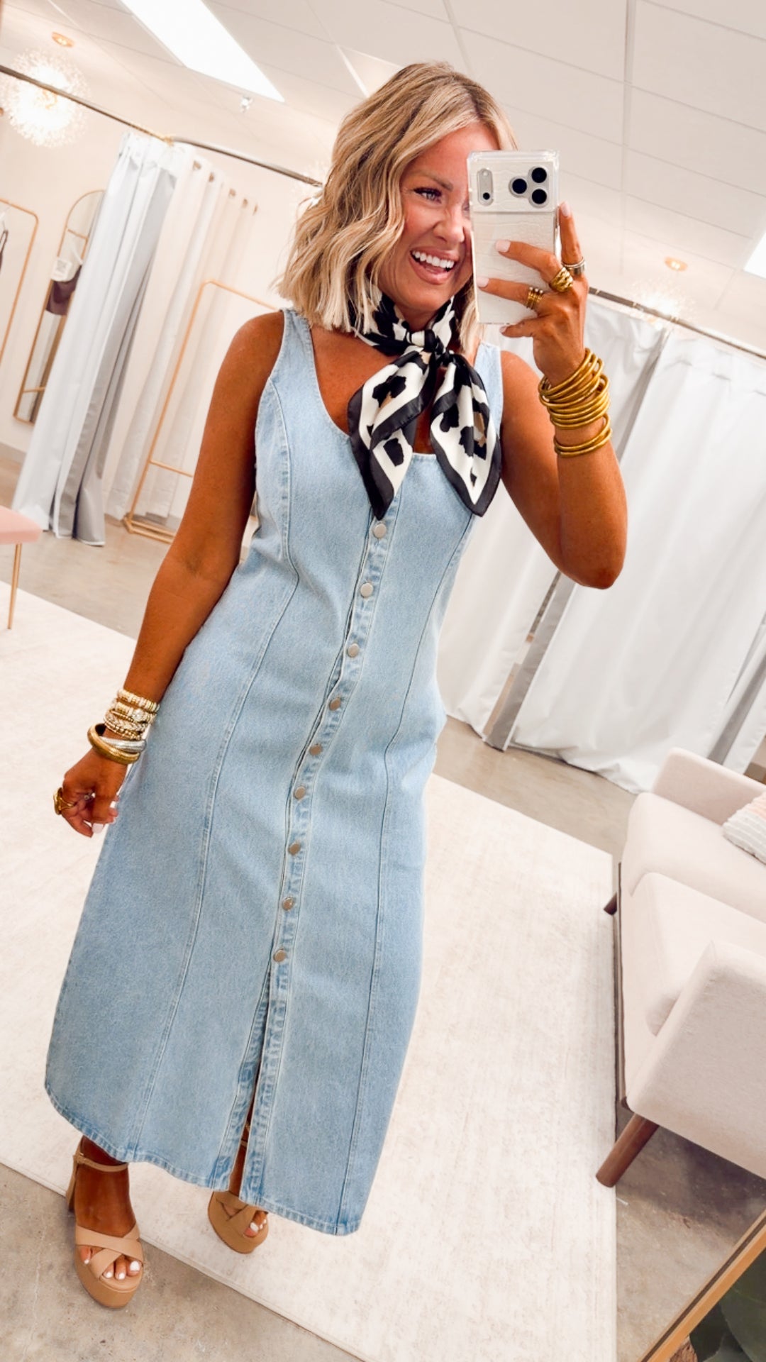 The Brighton Jean Midi Dress