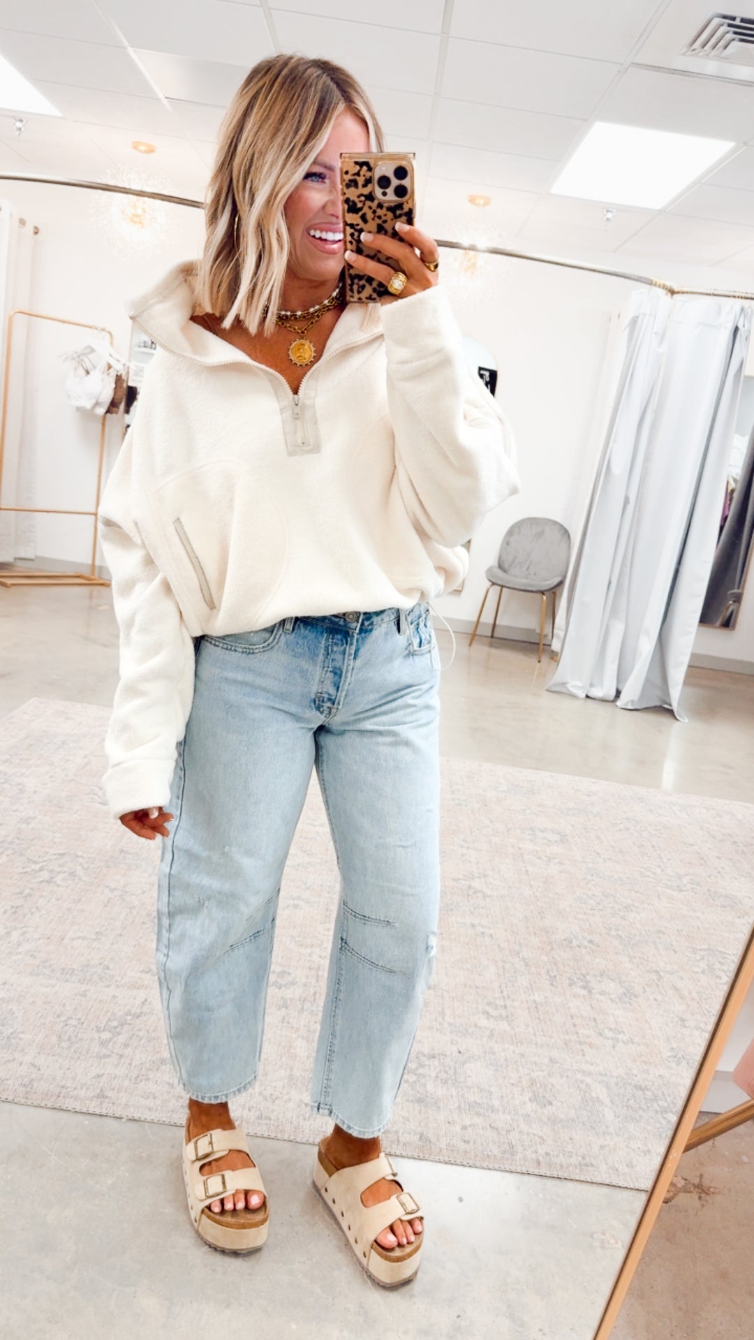 Demi Half-Zip Pullover Jacket-Ivory