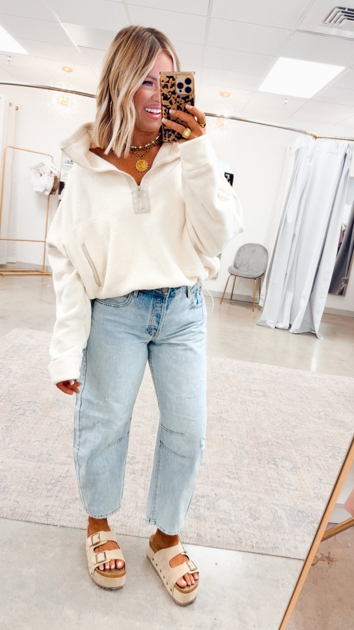 Demi Half-Zip Pullover Jacket-Ivory