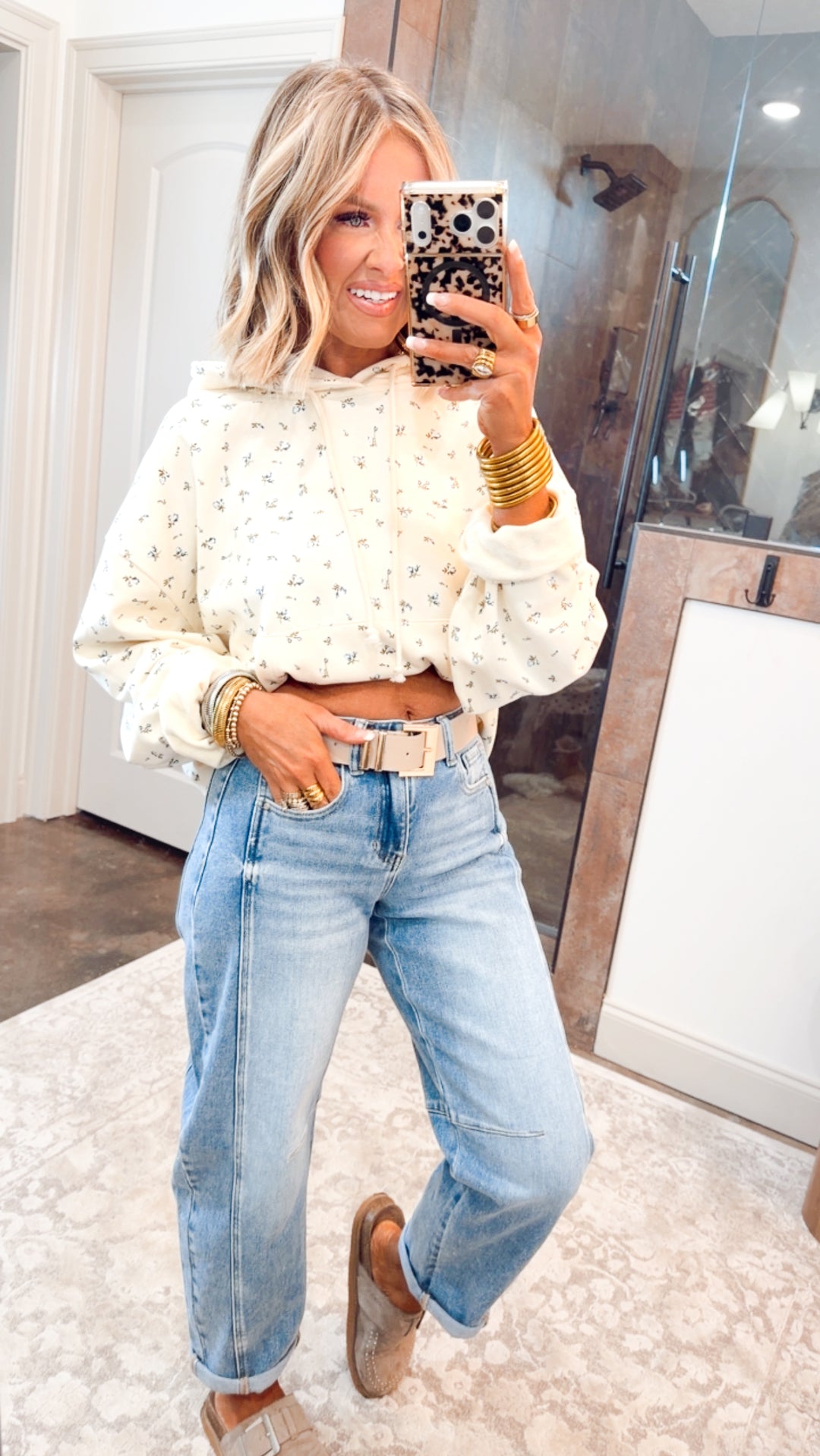 Floral French Terry Hoodie