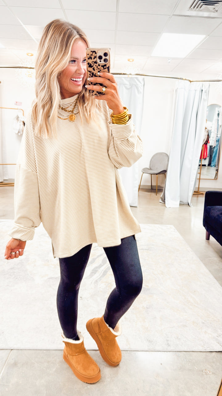 Ember Oversized Top-Beige