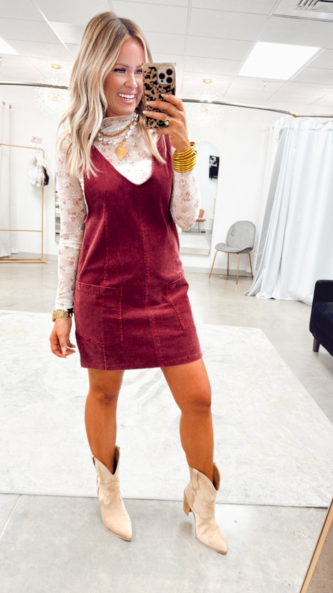 Corduroy Overall Dress