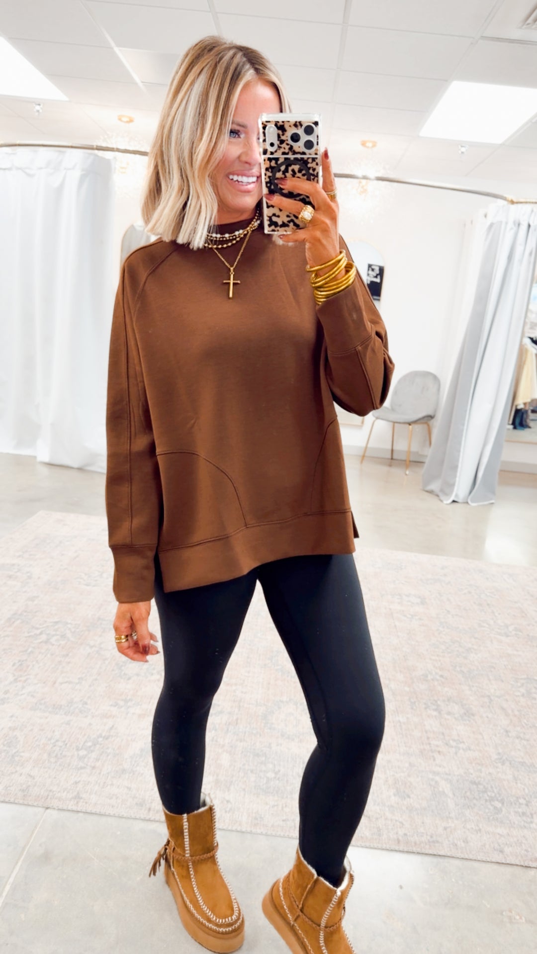 The Split Edge Pullover-Brown